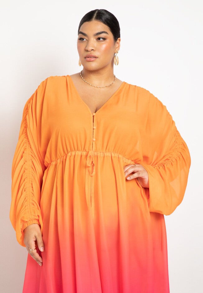 Gabi Fresh Swim x ELOQUII Dramatic Tie Front Coverup Dress, , alternate image number null