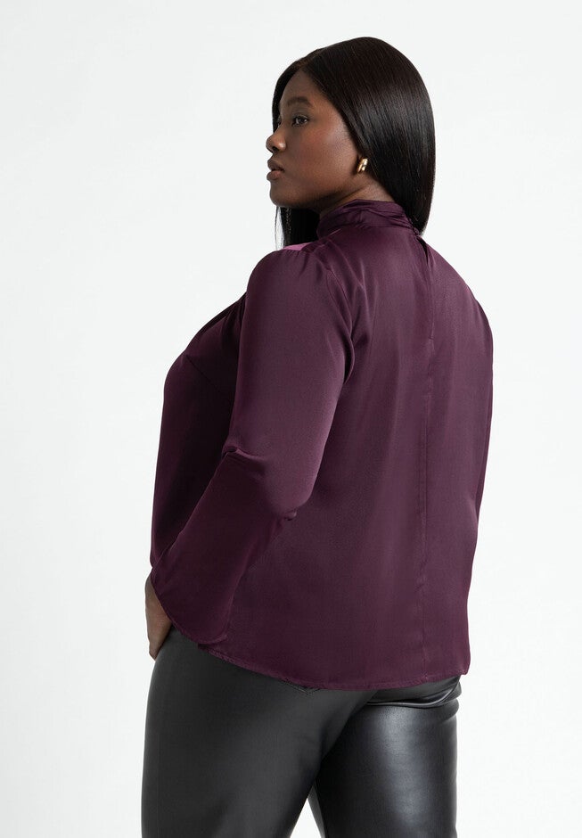 High Neck Drape Top, POTENT PURPLE, on-hover image number null