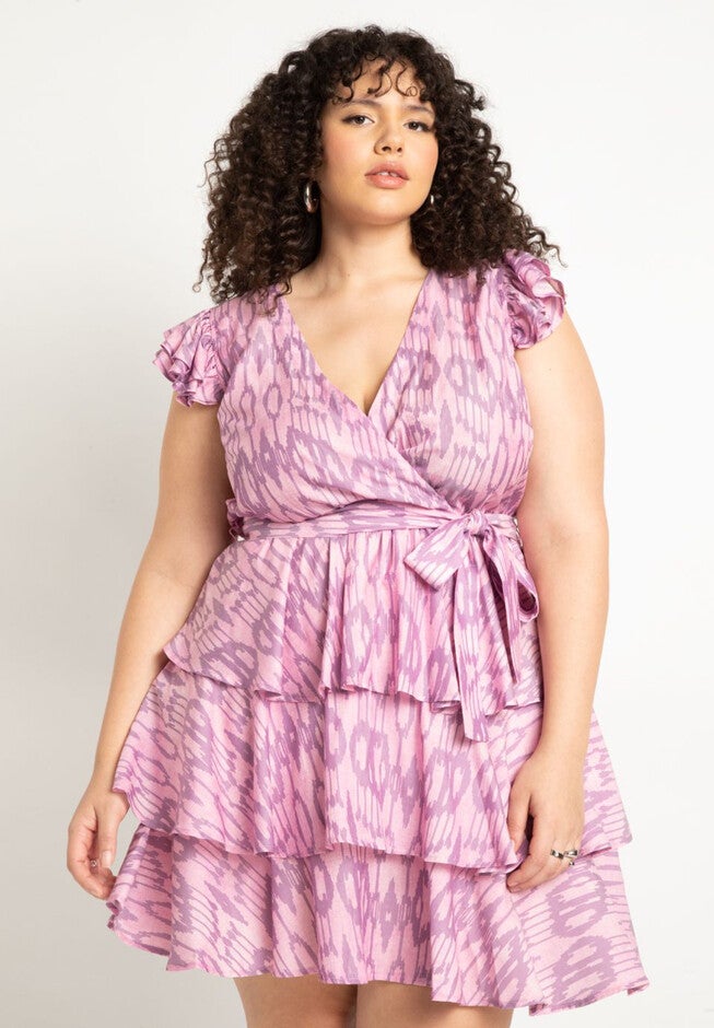 Ruffle Tiered Mini Dress, , on-hover image number null