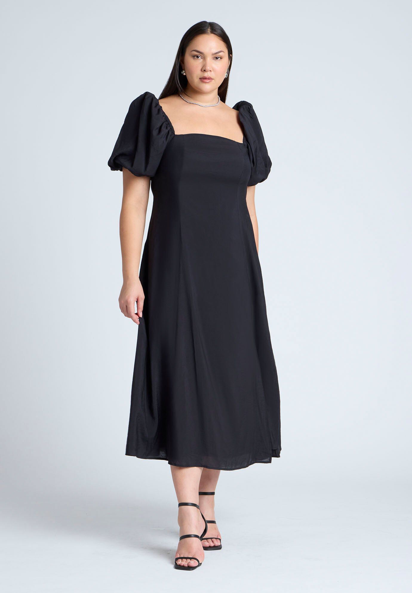 Ecru Flair Dress with Petal-Sleeves main image 1