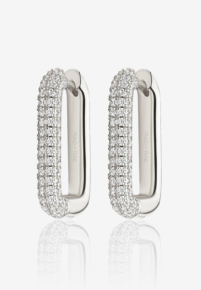 Pave Kaleigh Earrings, SILVER, hi-res image number null