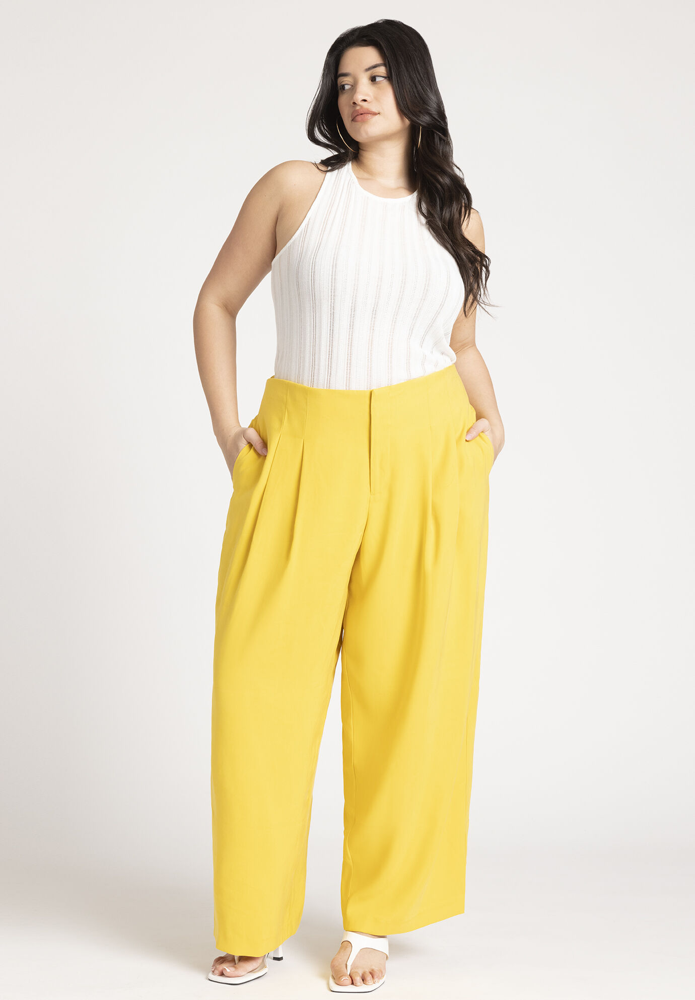 Women Trouser With Pleats By ( Size 20 )
