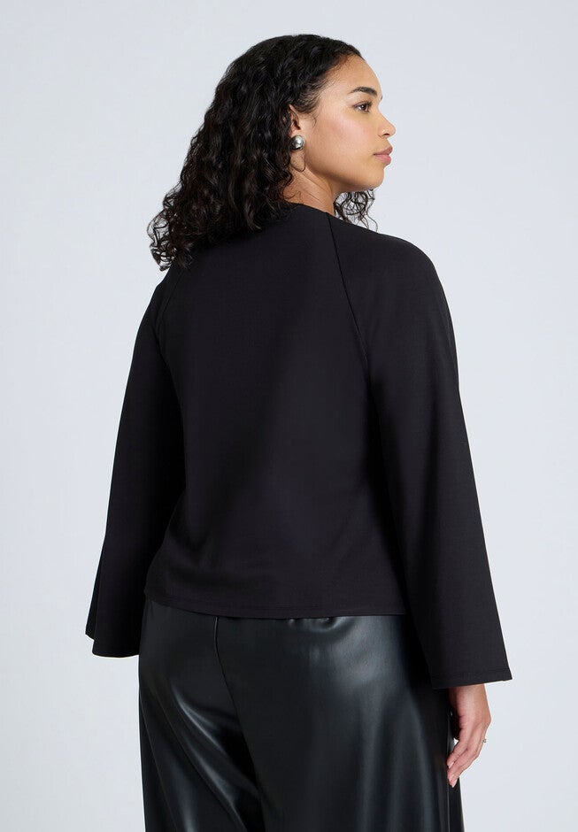 Square Neck Seam Detail Top, BLACK ONYX, on-hover image number null