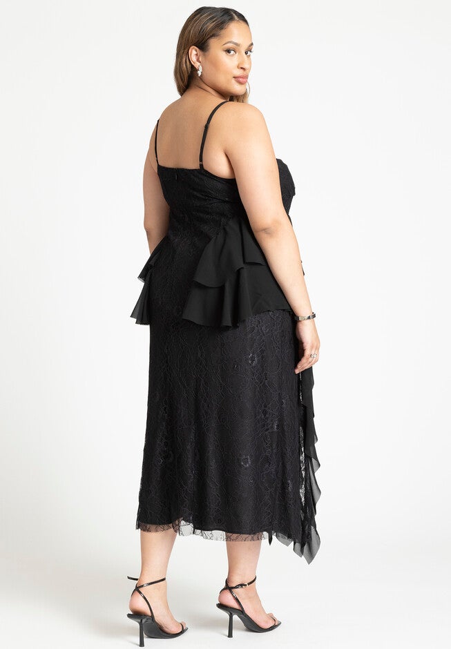 Cascade Lace Slip Dress, , alternate image number null