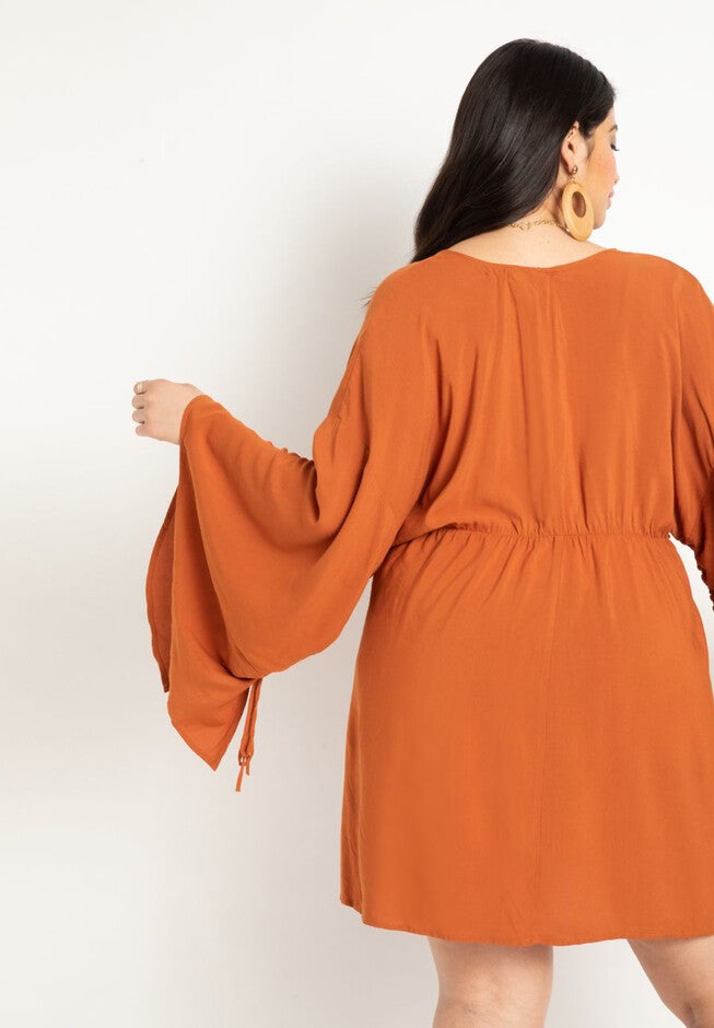 Dramatic Sleeve Micro Dress Coverup, , alternate image number null