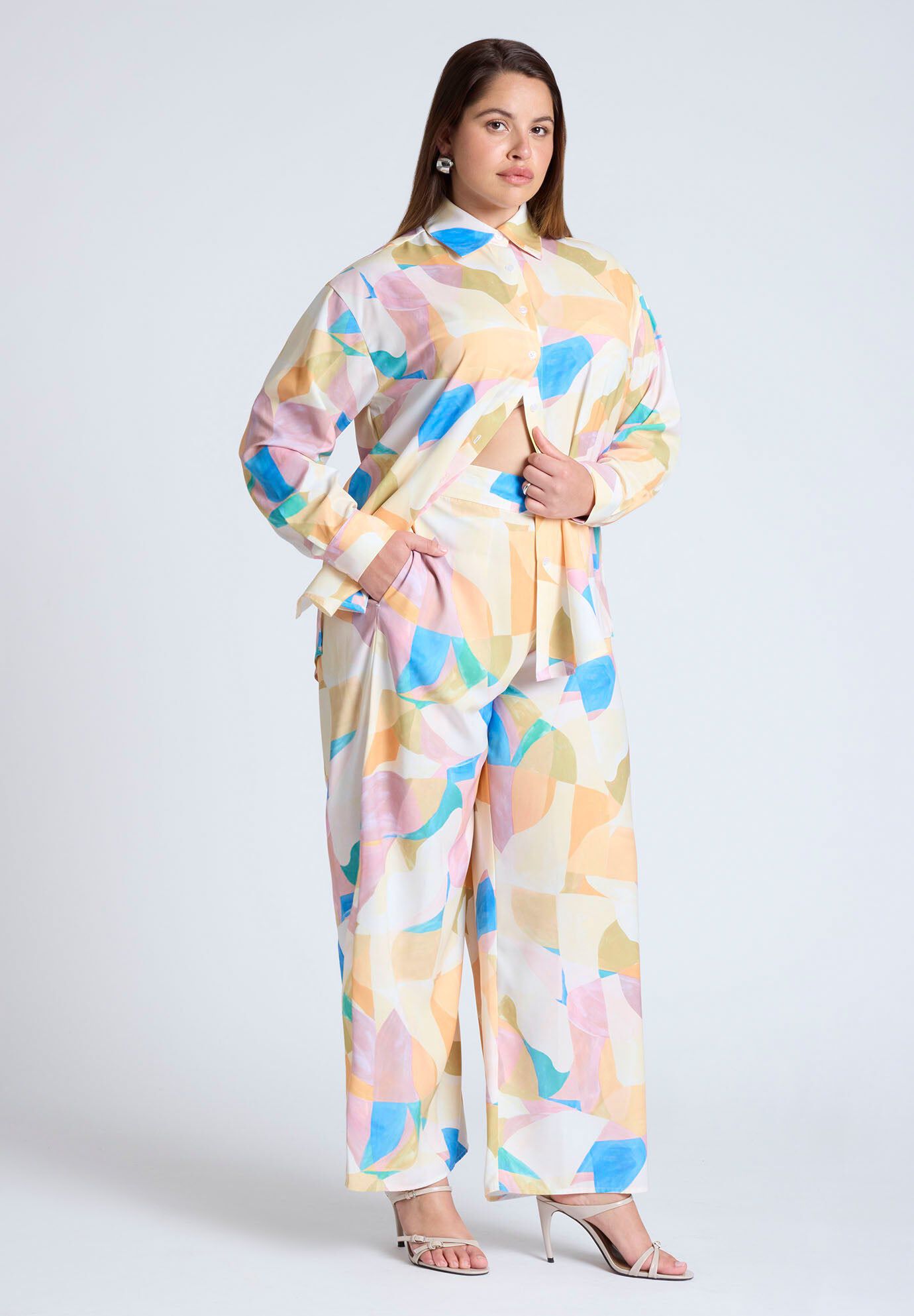  Printed Wide Leg Pant 