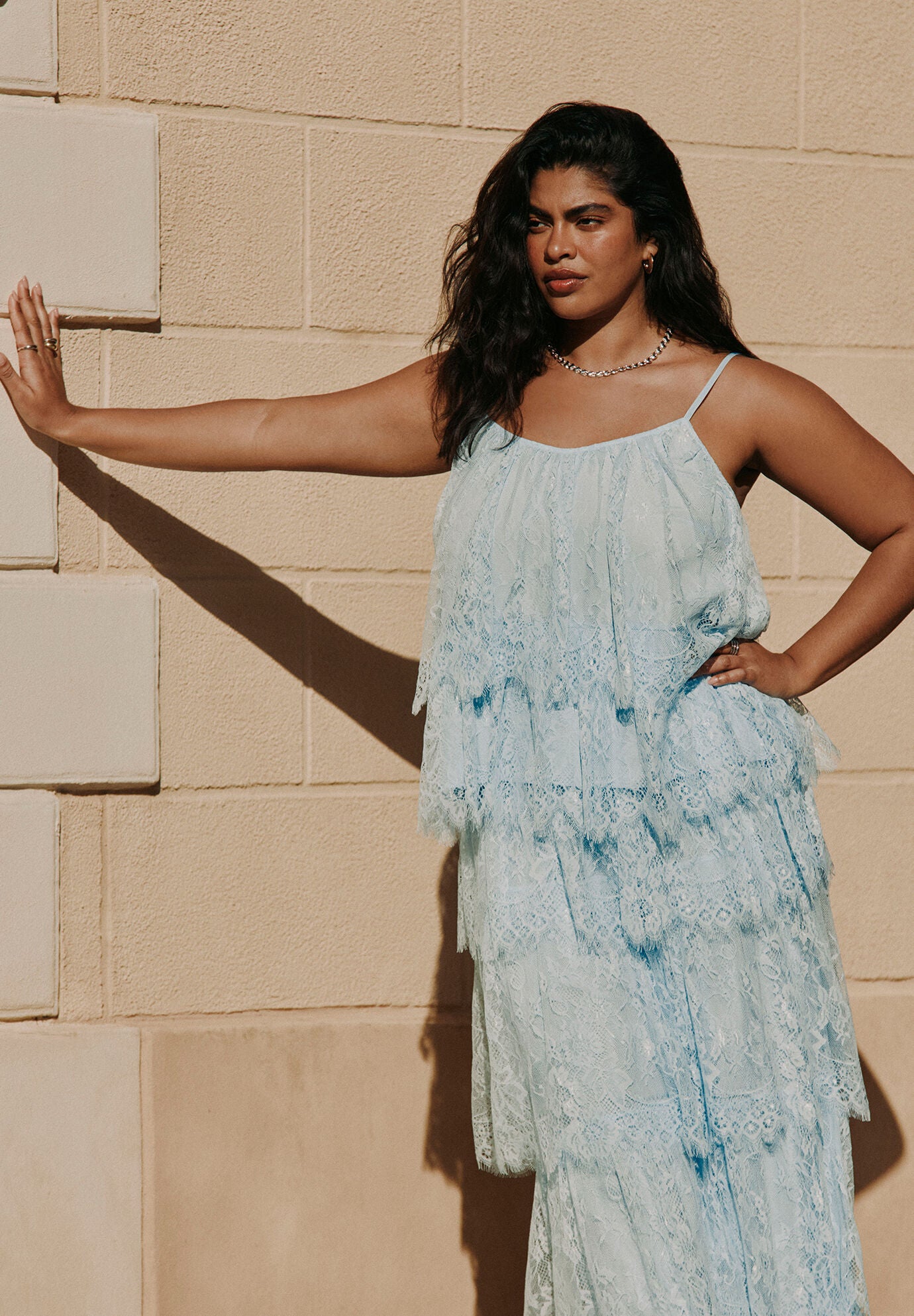 Asym Lace Babydoll Top