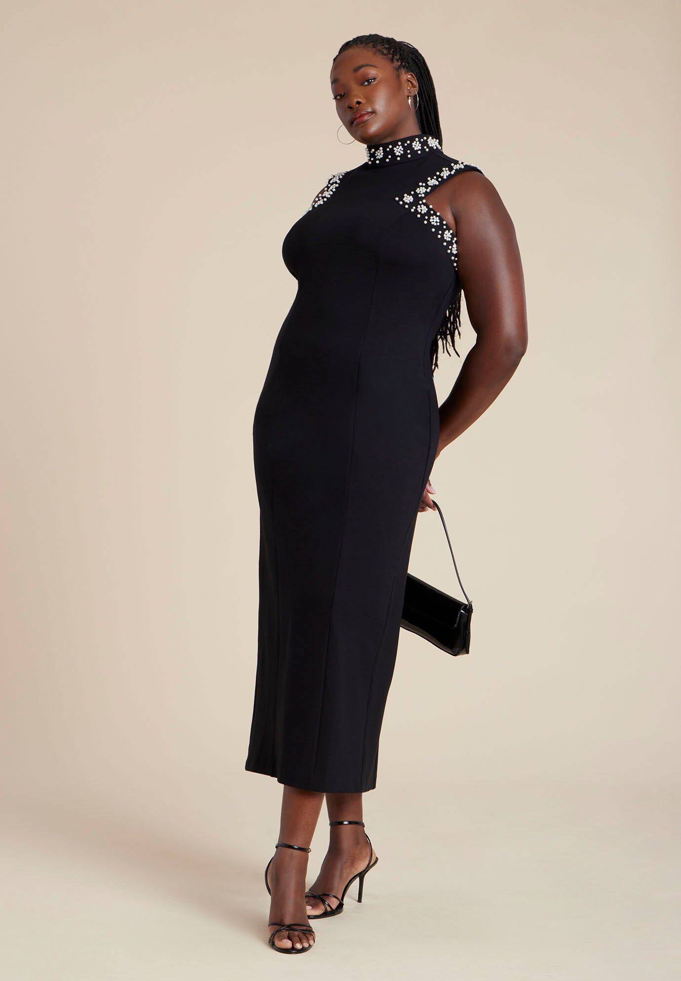 ★emis☆SLEEVELESS KNIT DRESS Emerye Sleeveless Round Neck Knit Split Hem Midi Dress