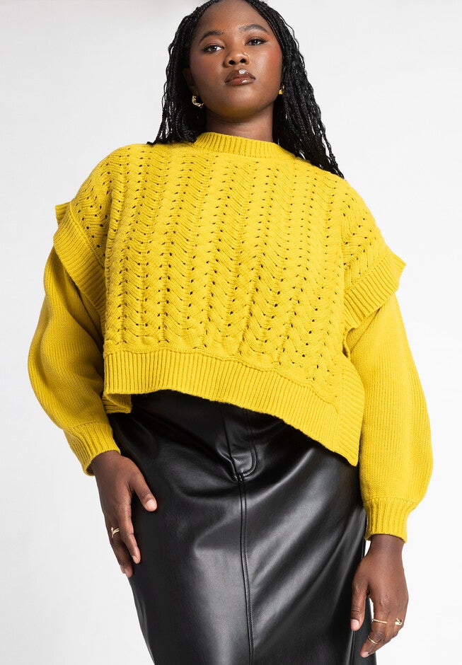 Chunky Cable Stitch Sweater, , alternate image number null