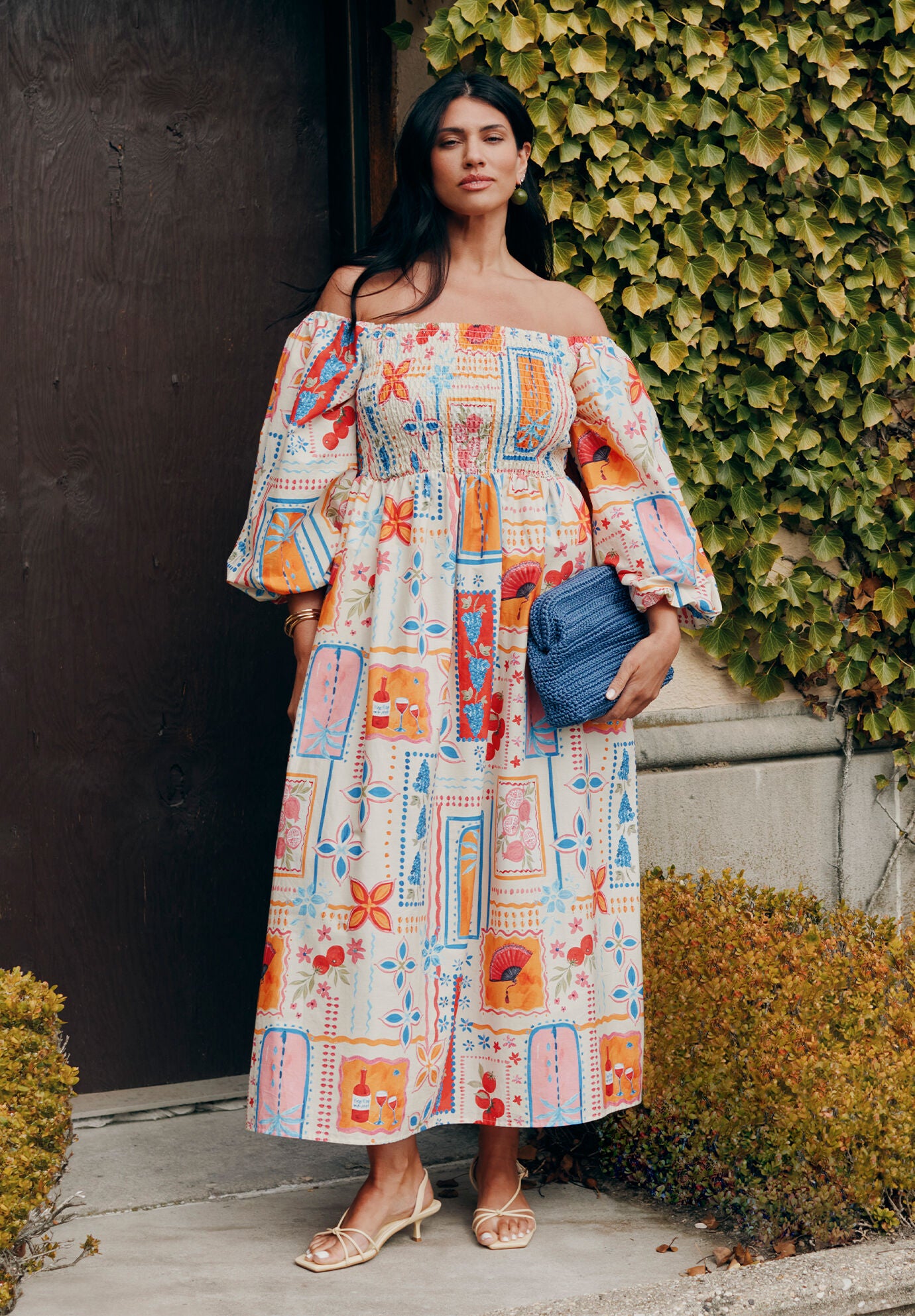 Textural Floral Pleated Maxi Dress, 4485065 | Eloquii
