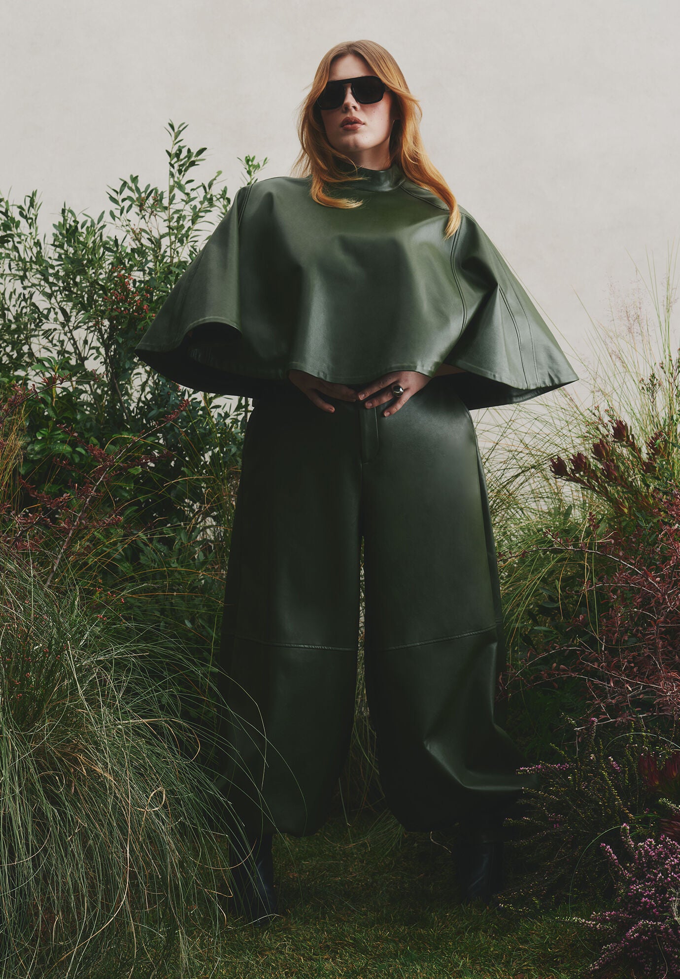 Belted Faux Leather Balloon Pant