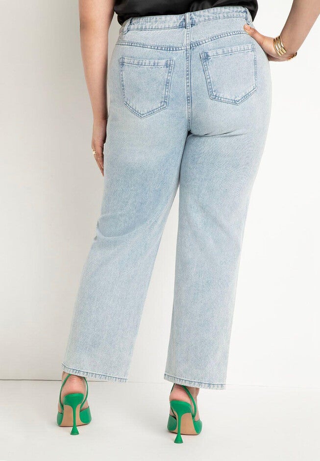 Straight Leg Jean with Distressing, , on-hover image number null