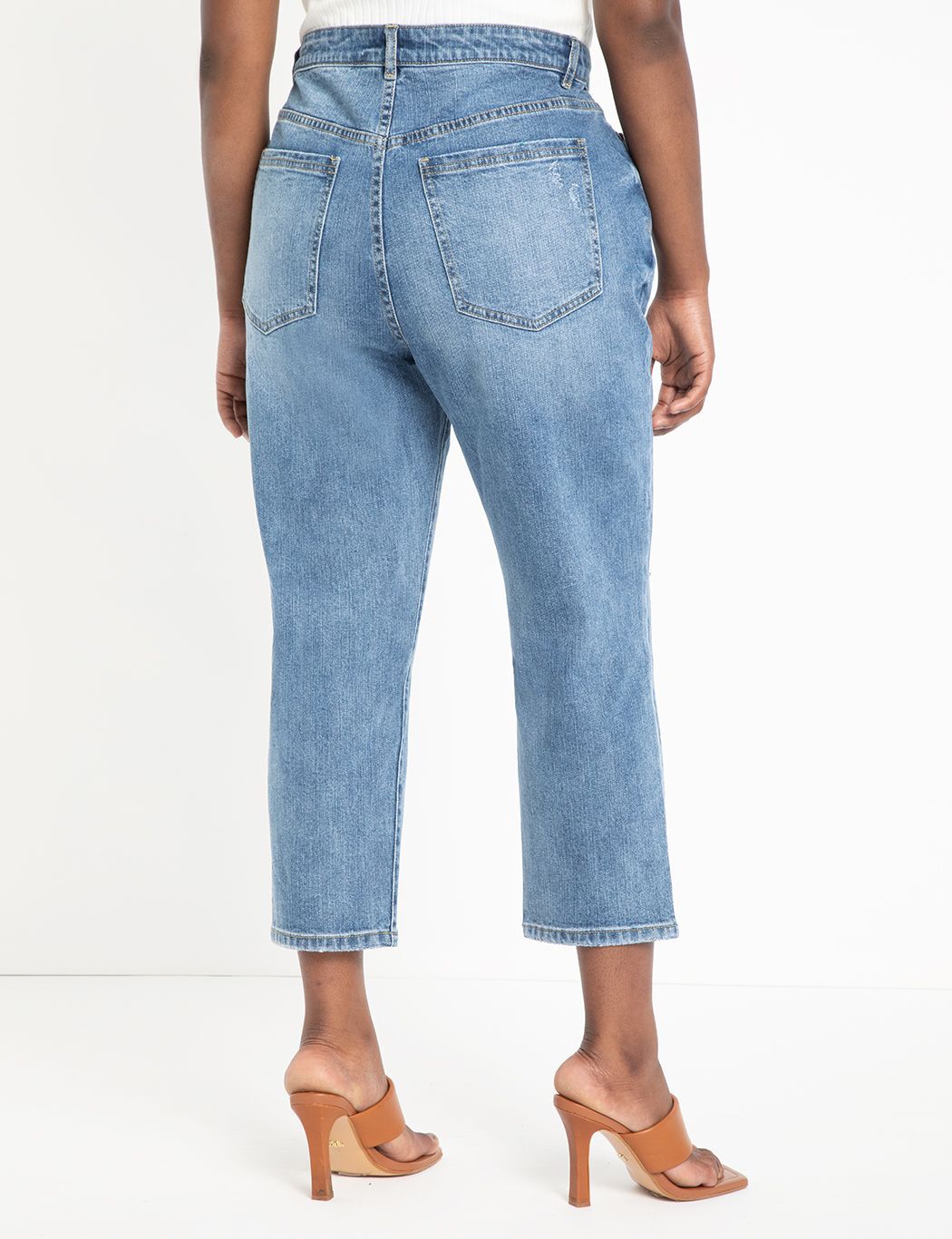 High Rise Stretch Denim Mom Jean 4477024 Eloquii