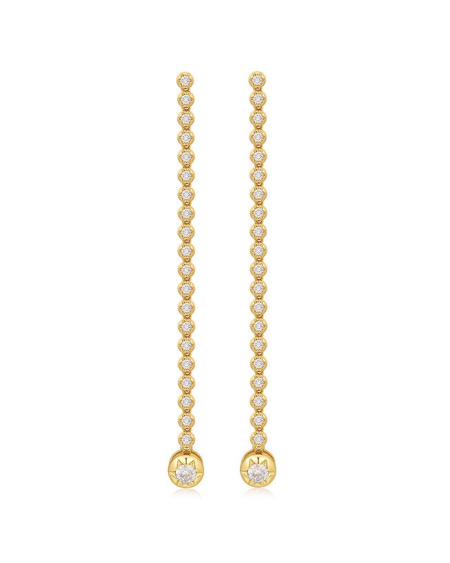 The Rose Bud Tennis Drop Studs- Gold, GOLD, hi-res image number null
