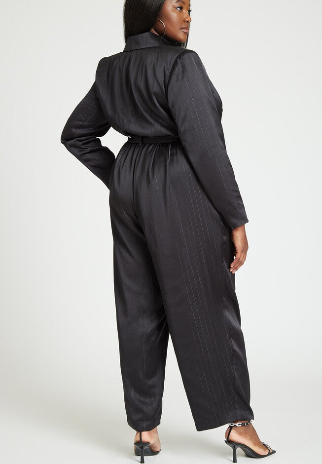 Pinstripe Blazer Jumpsuit, , alternate image number null