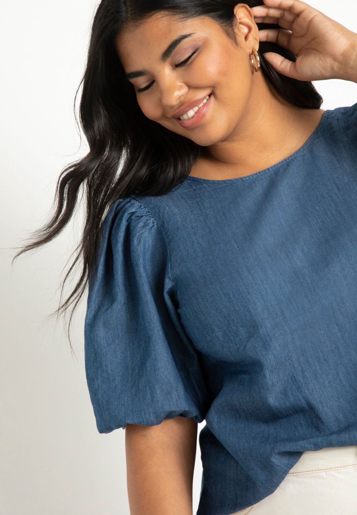 Blue puff best sale sleeve top