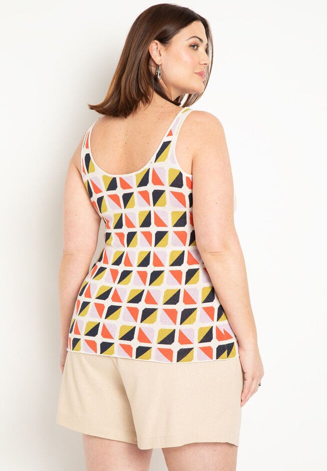 Intarsia Knitted Tank, , on-hover image number null