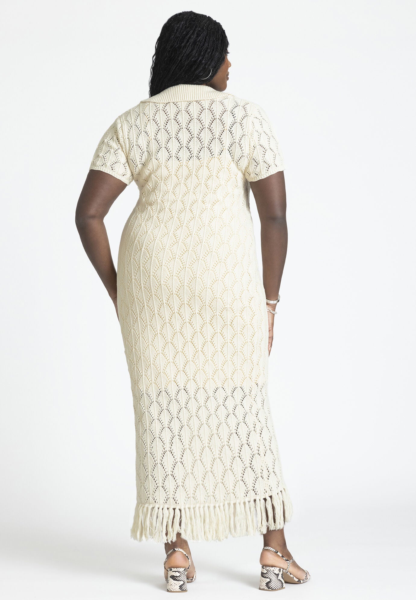 Crochet Fringe Maxi Dress