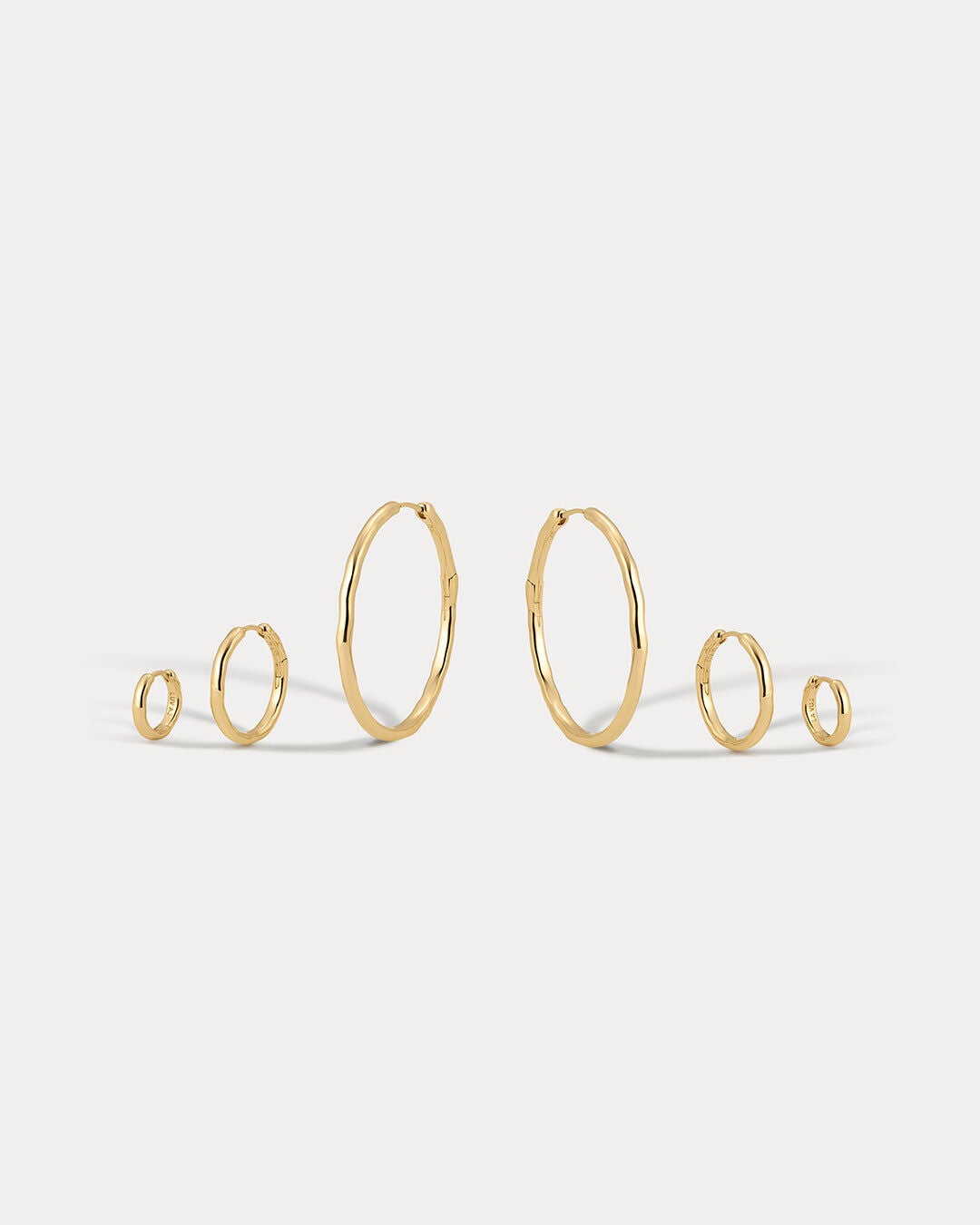The Granada Hammered Hoops- Gold, GOLD, hi-res image number 0