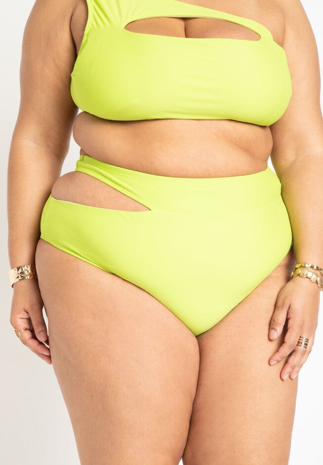Gabi Fresh Swim x ELOQUII Asymmetrical Super High Waisted Bikini Bottom, , on-hover image number null