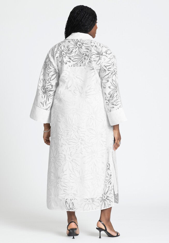 Floral Oversized Shirt Dress, PEARL, alternate image number null