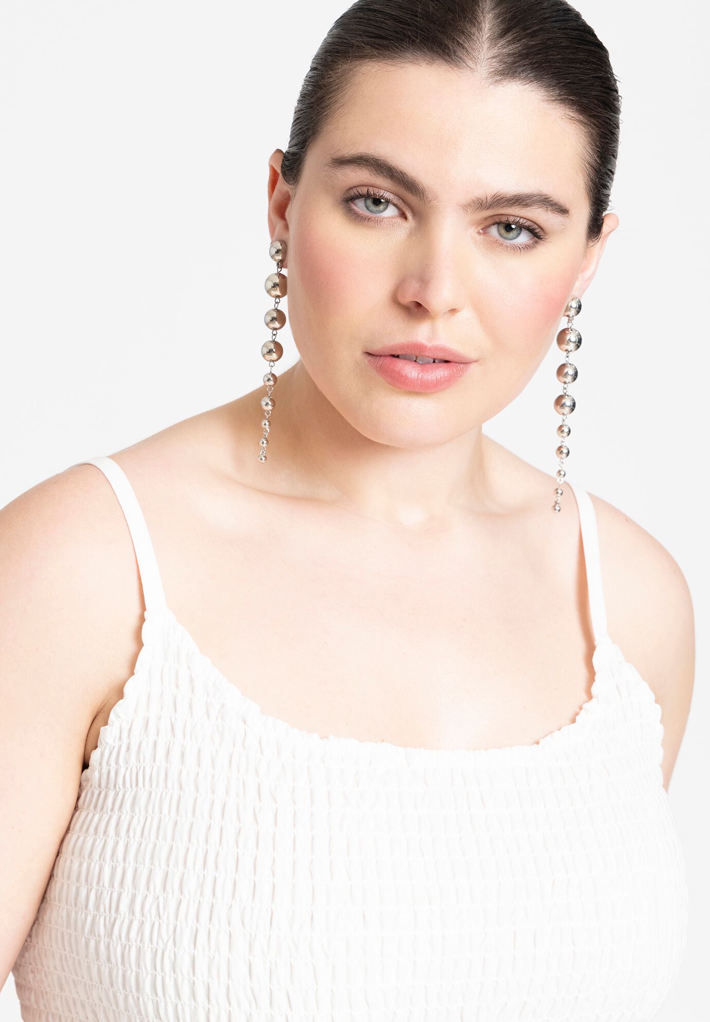 Long ball drop earrings hot sale