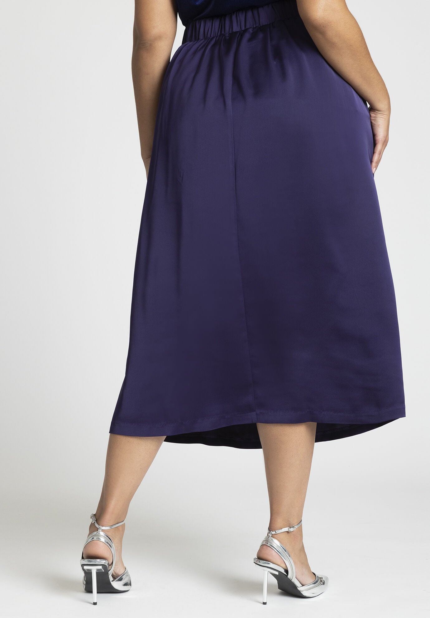 Satin midi length skirt cheap