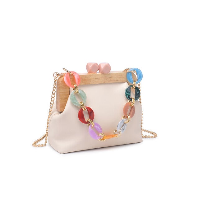 Talullah Colorful Chain Evening Bag, IVORY, on-hover image number 1