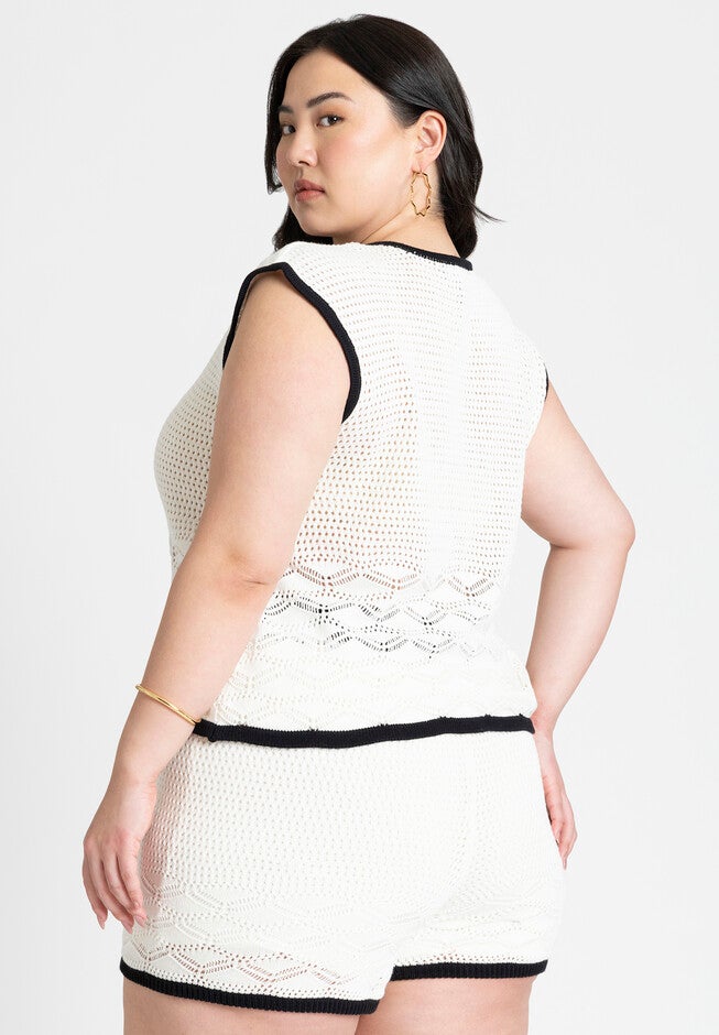 Knitted Crochet Baby Tee, SUGAR SWIZZLE, on-hover image number null