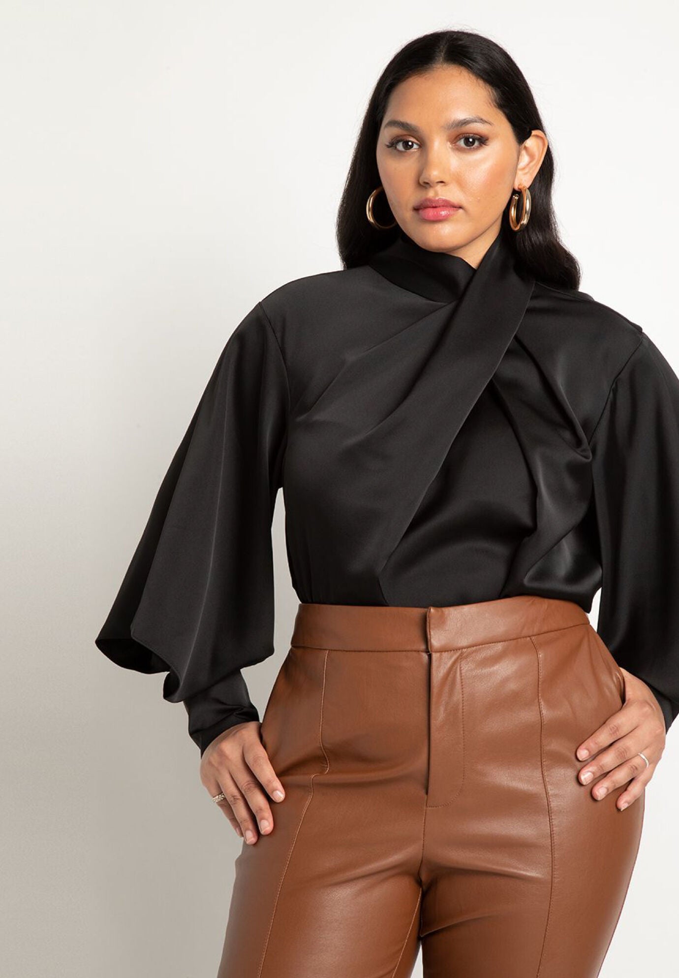 若者の大愛商品 Wrap Neck Blouse - Sizes 14 to 32, 4488162 | Eloquii トップス
