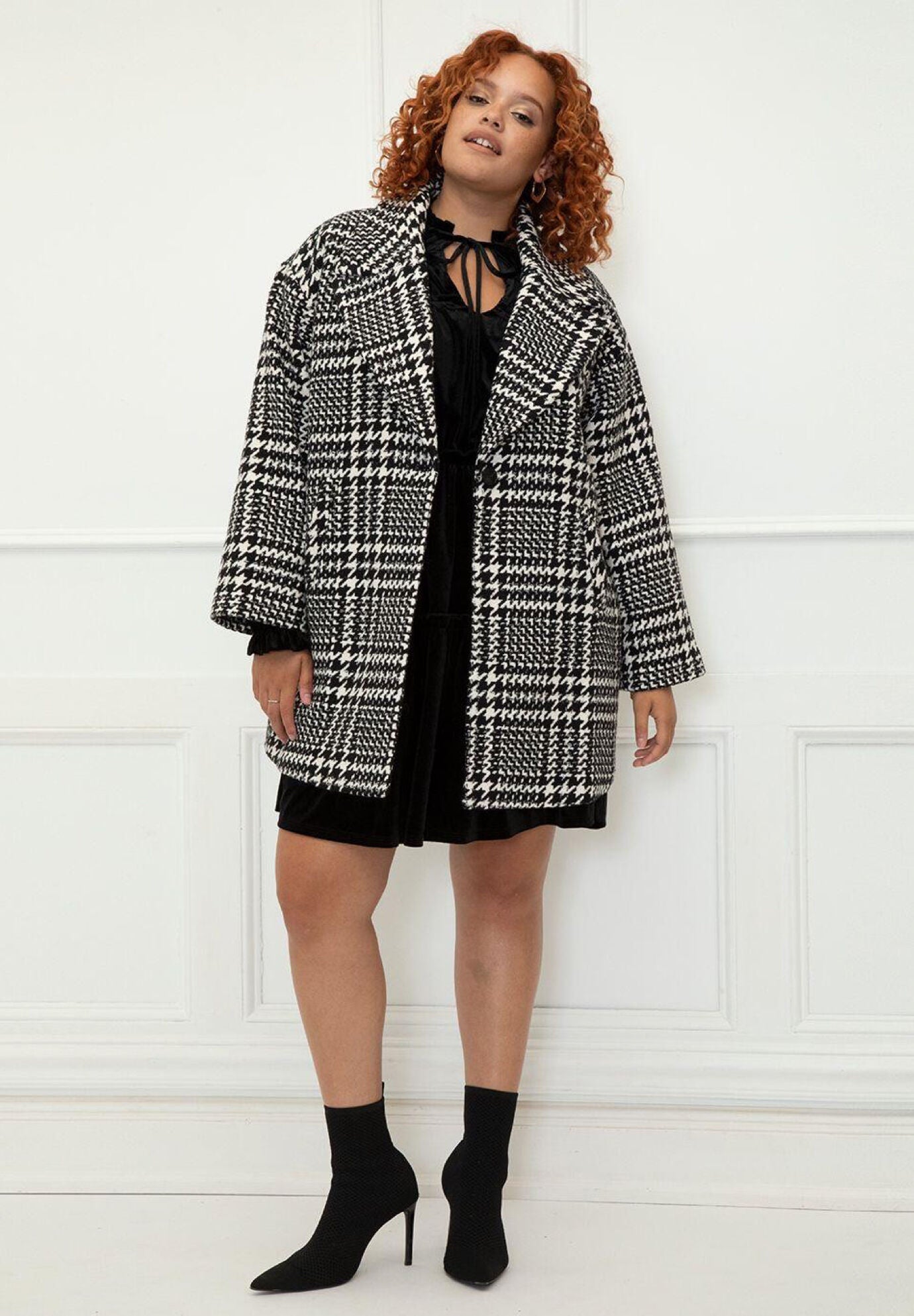ELOQUII Elements Houndstooth Coat Eloquii