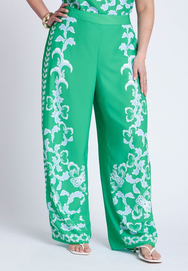 Placed Print Pull On Pant, SEASIDE GARDEN, alternate image number null