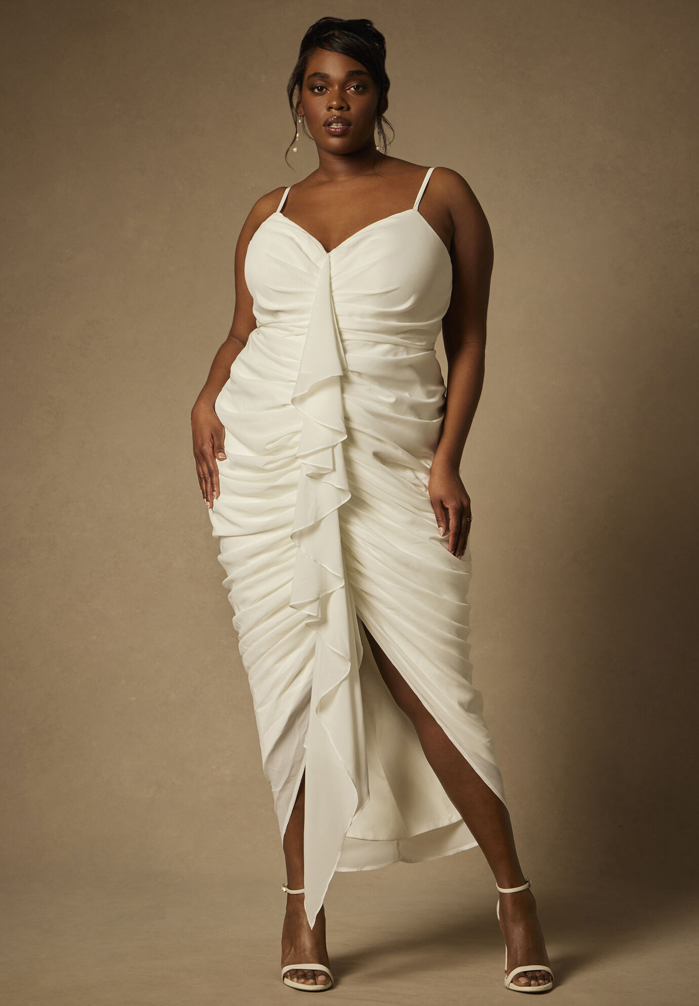 Women Bridal By Draped Dress With Cascade ( Size 26 )