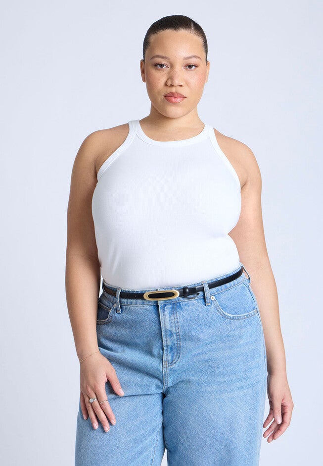 Elongated Buckle Belt, BLACK, hi-res image number null