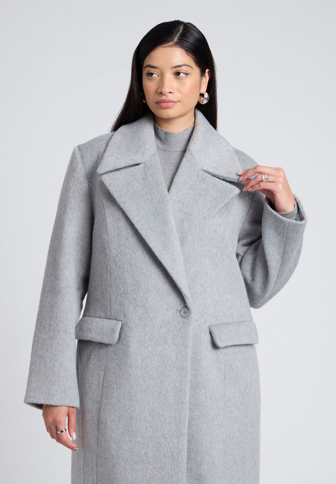 Textured Long Coat Eloquii