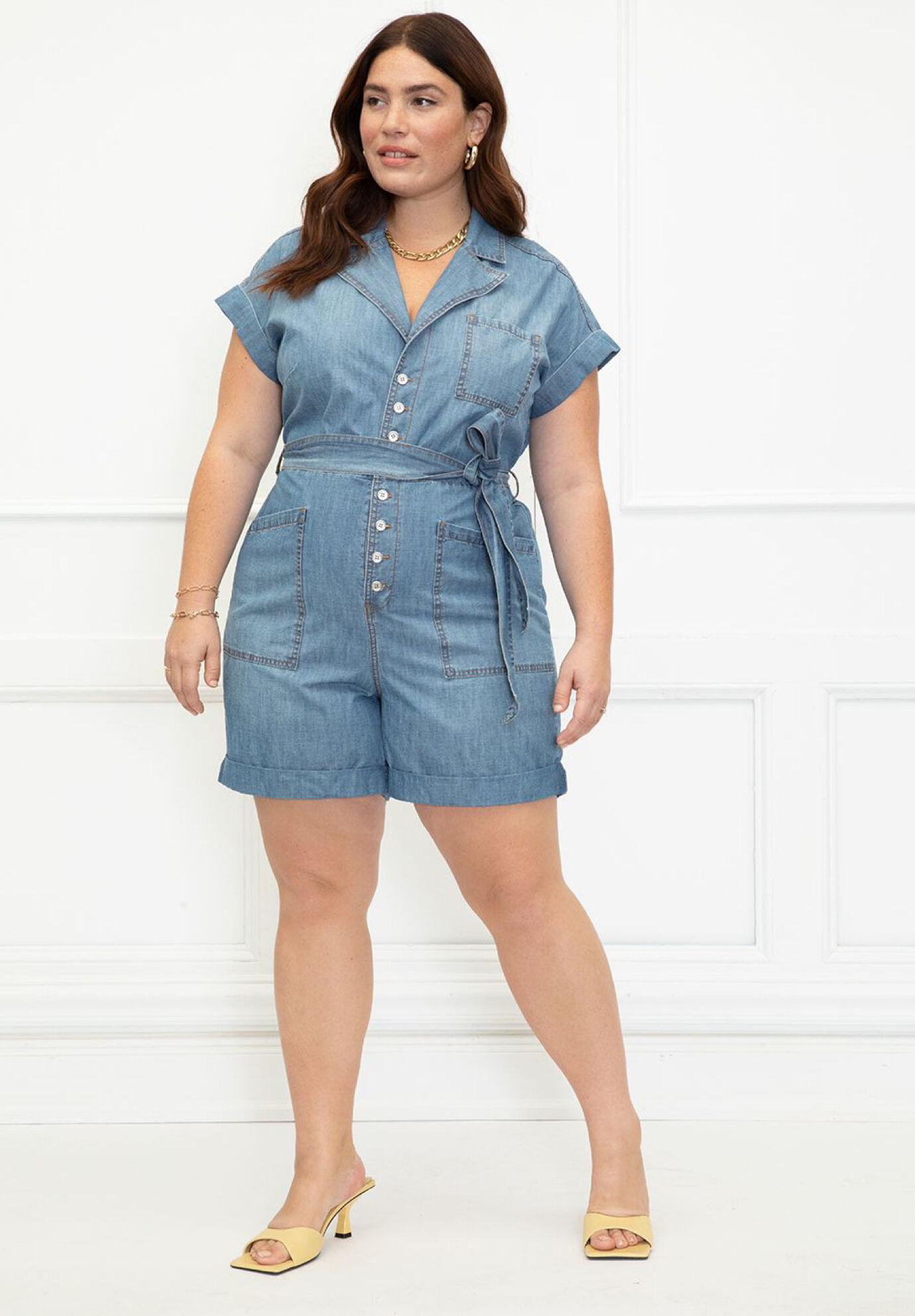 Rachel Roy Rachel Curvy Plus Size Denim Wide Leg Jumpsuit, $159 | Macy's |  Lookastic