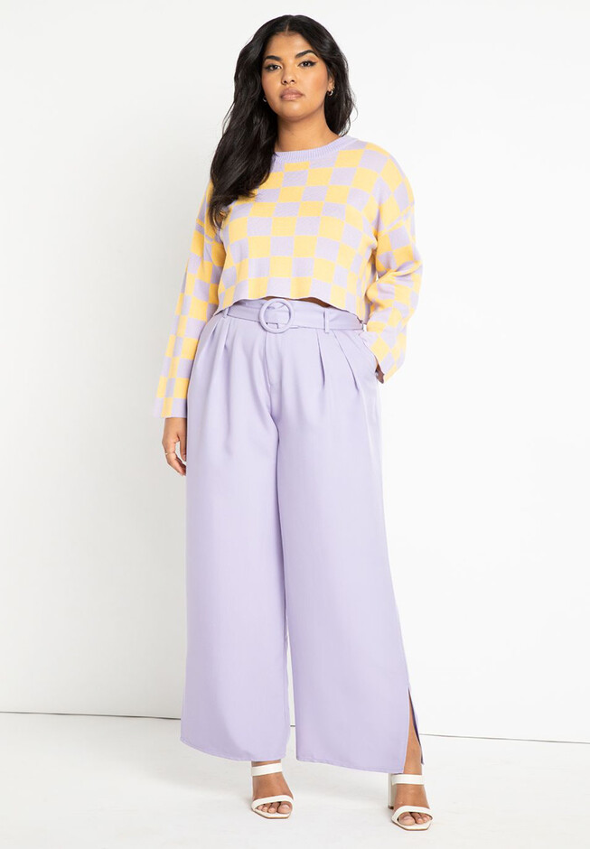 Belted Trouser With Side Slit