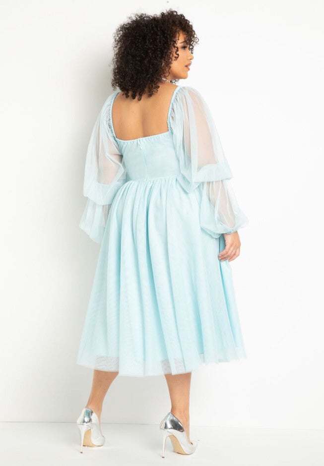 Tiered Puff Sleeve Dress, , alternate image number null