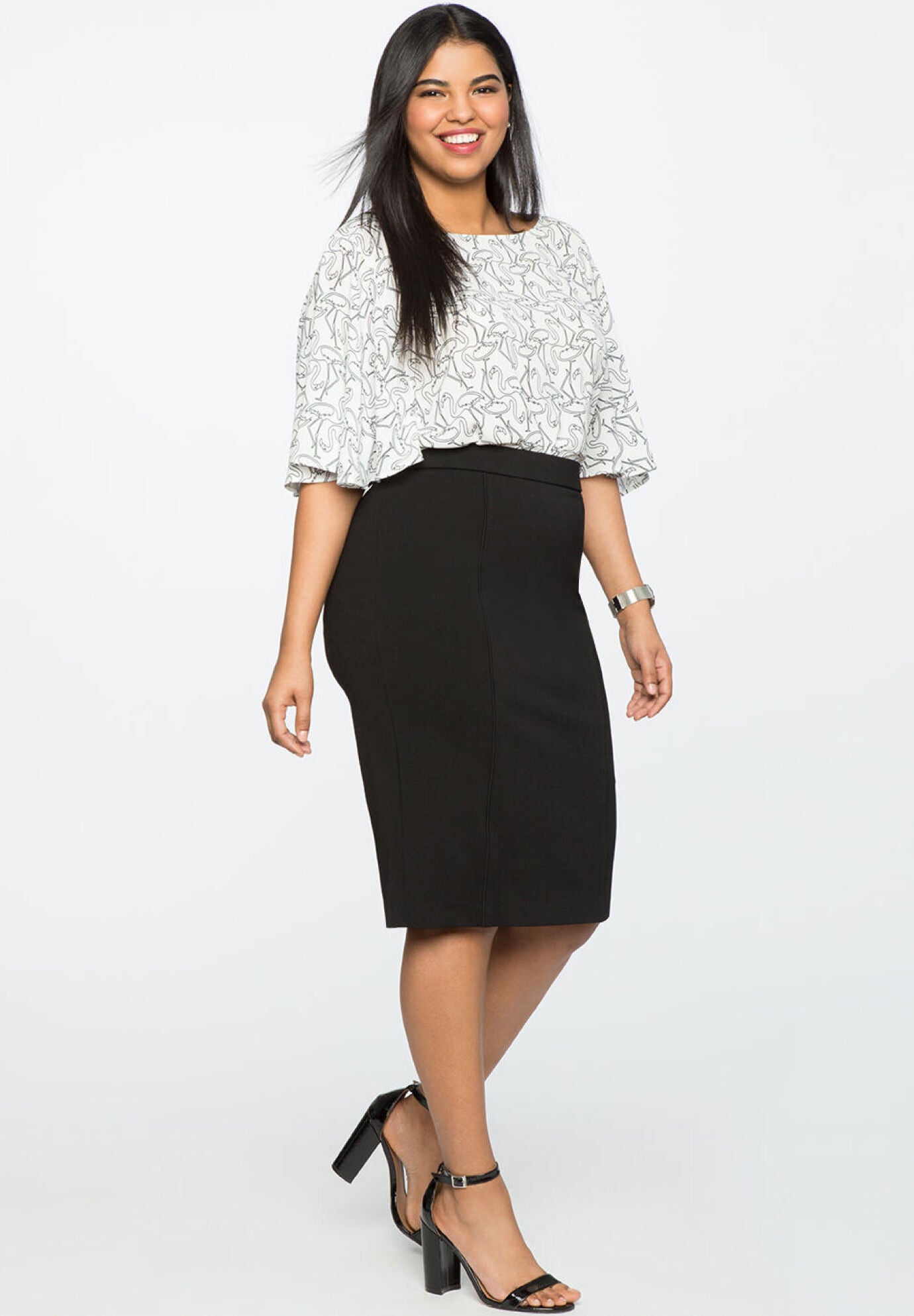 Black pencil skirt plus online
