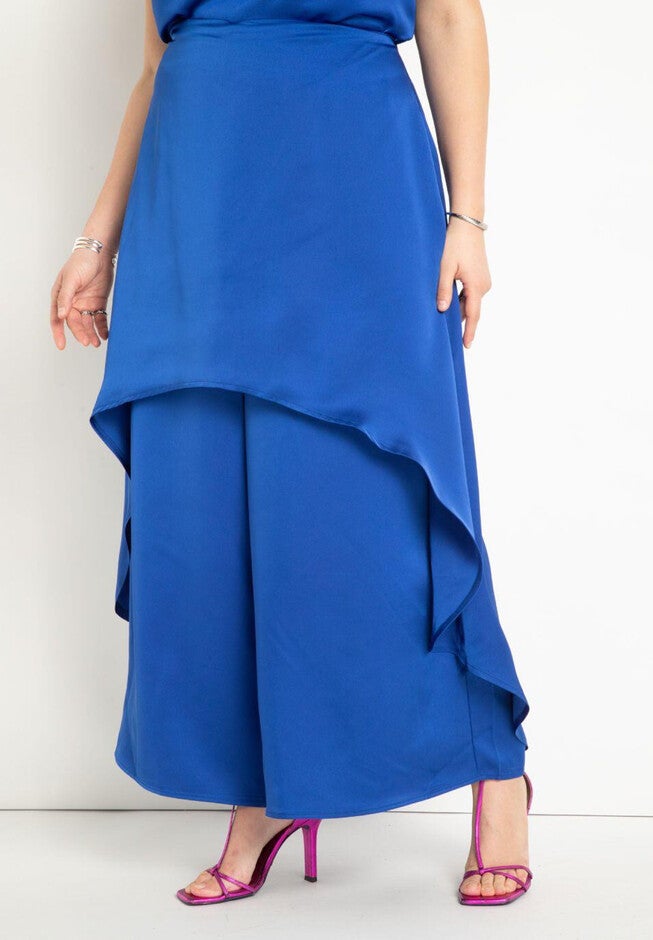Wide Leg Pant with Attached Overskirt, , on-hover image number null