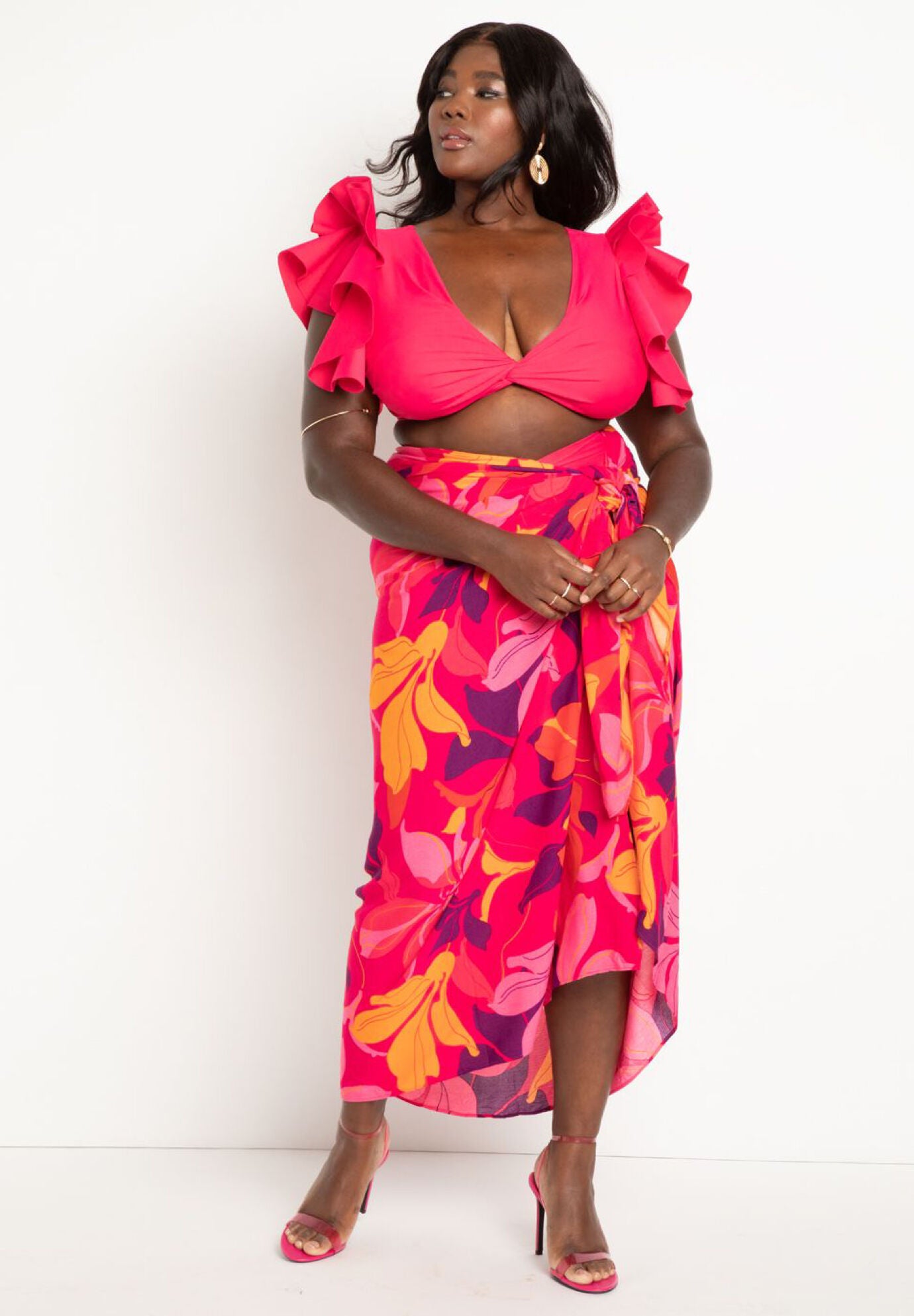 Sarong style deals long skirt