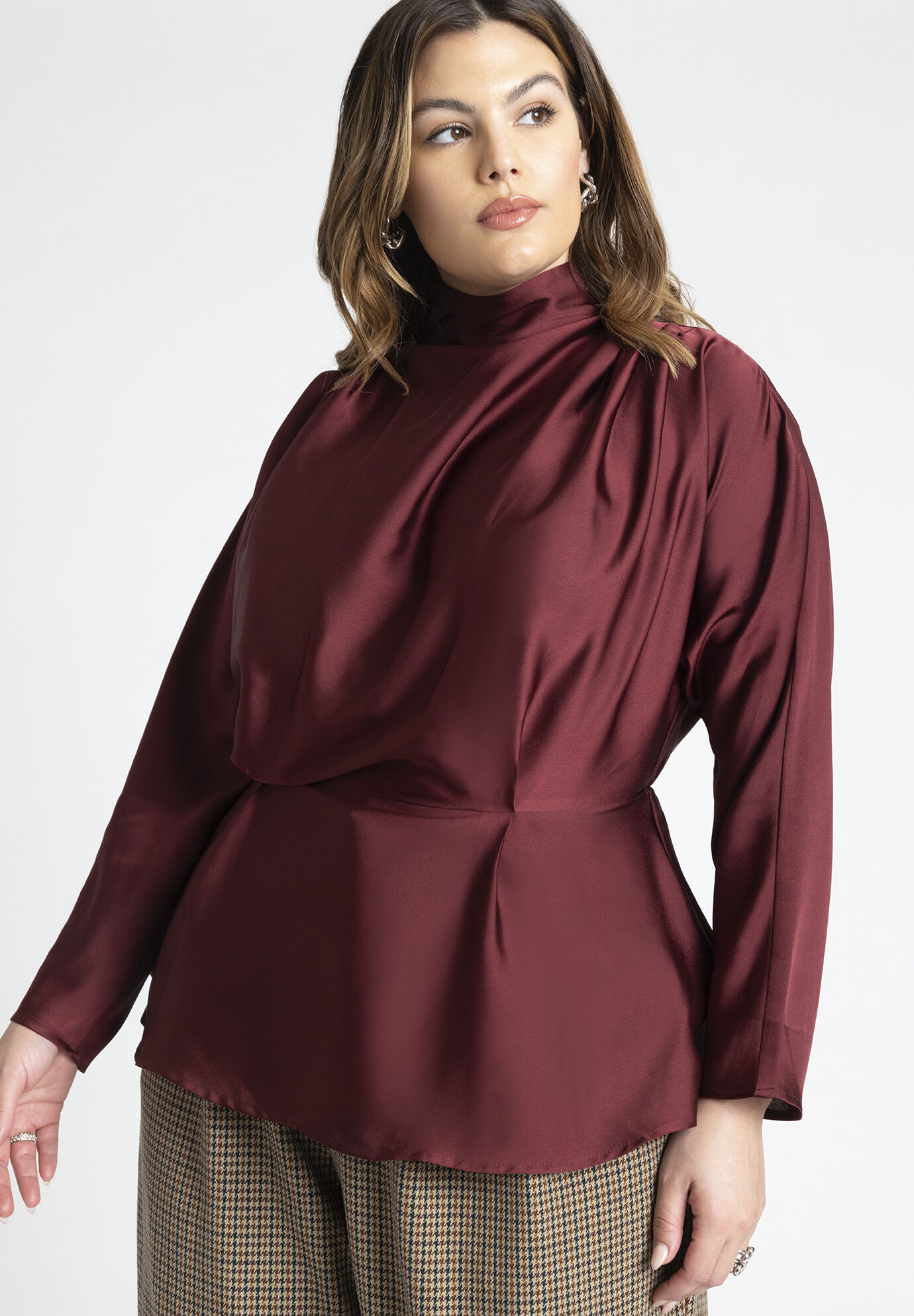 Women Dolman Sleeve Peplum Blouse By ( Size 32 )