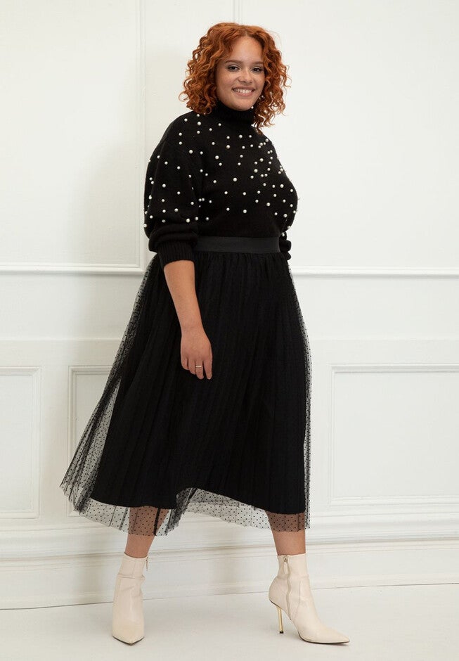 ELOQUII Elements Pearl Embellished Sweater, , alternate image number null