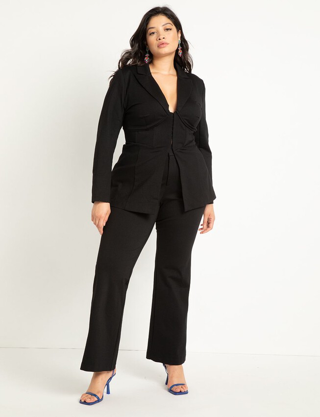 Corset Waist Blazer & Skinny Trouser Suit Set