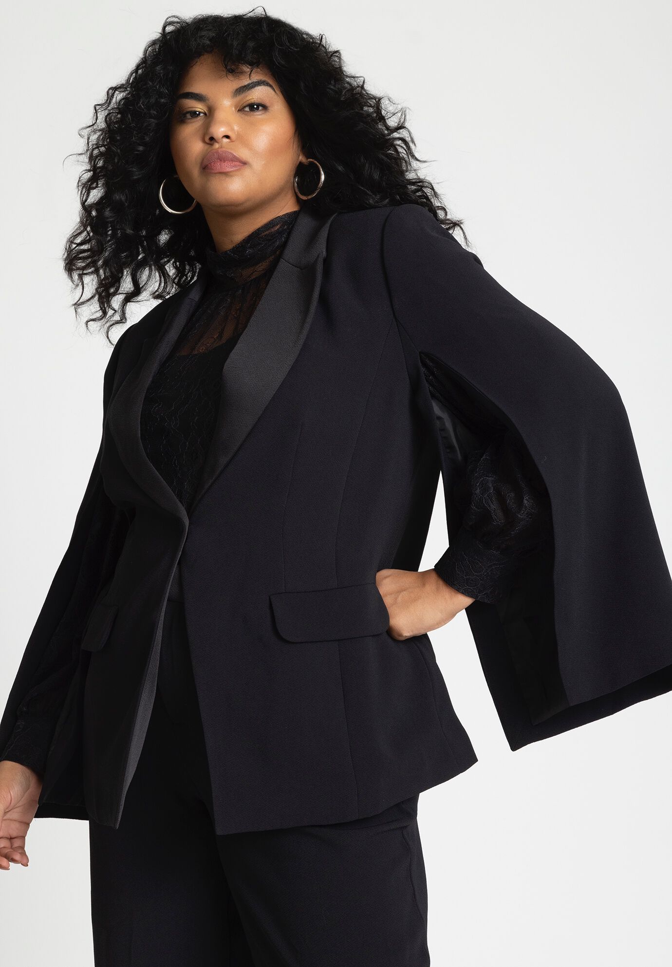 Womens black on sale cape blazer