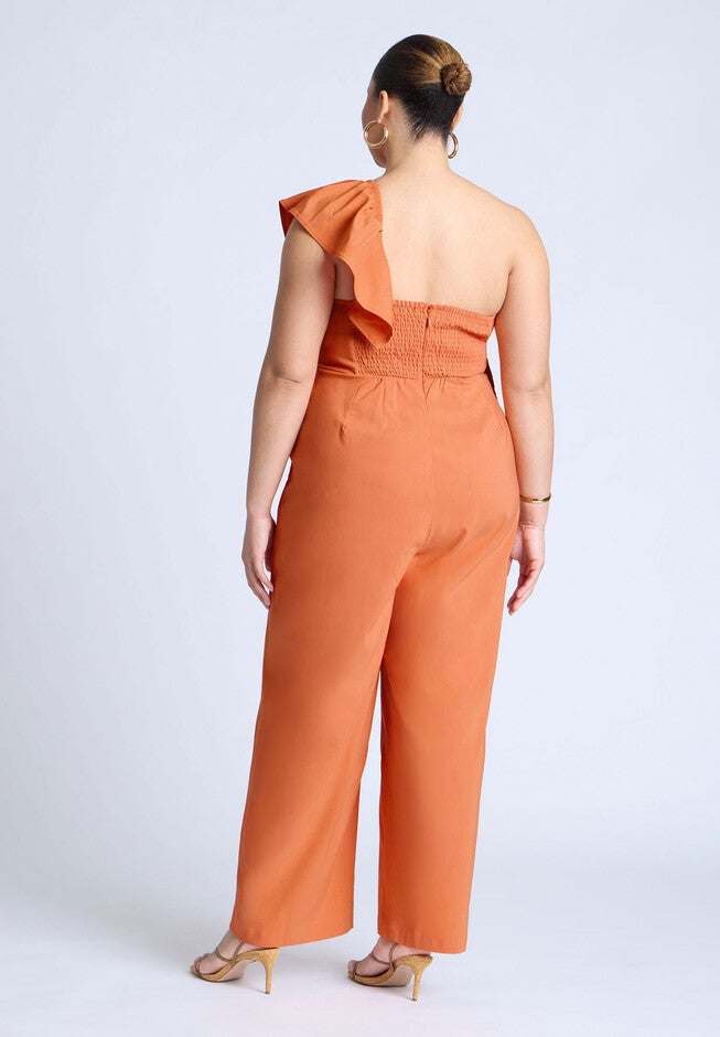 Ruffle Jumpsuit, HARVEST PUMPKIN, alternate image number null
