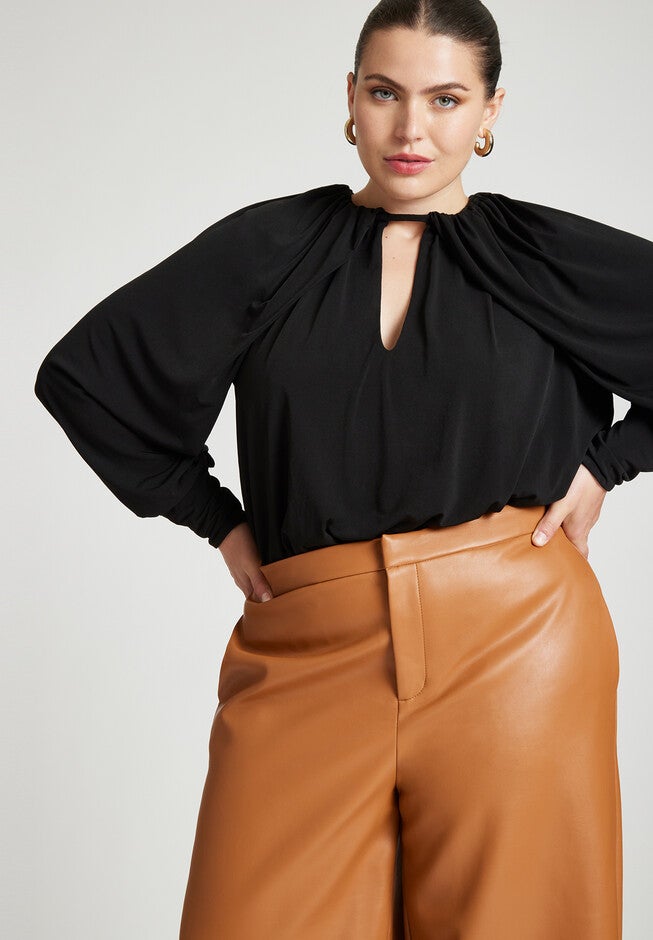 Draped Neckline Bodysuit, , alternate image number null