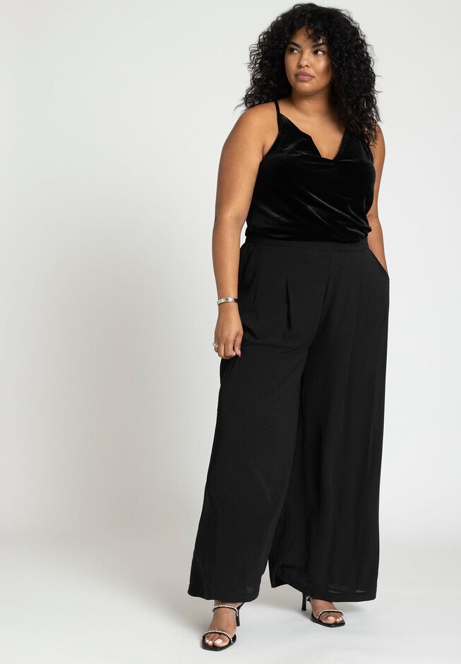 Surplice Velvet Cami, BLACK ONYX, alternate image number null