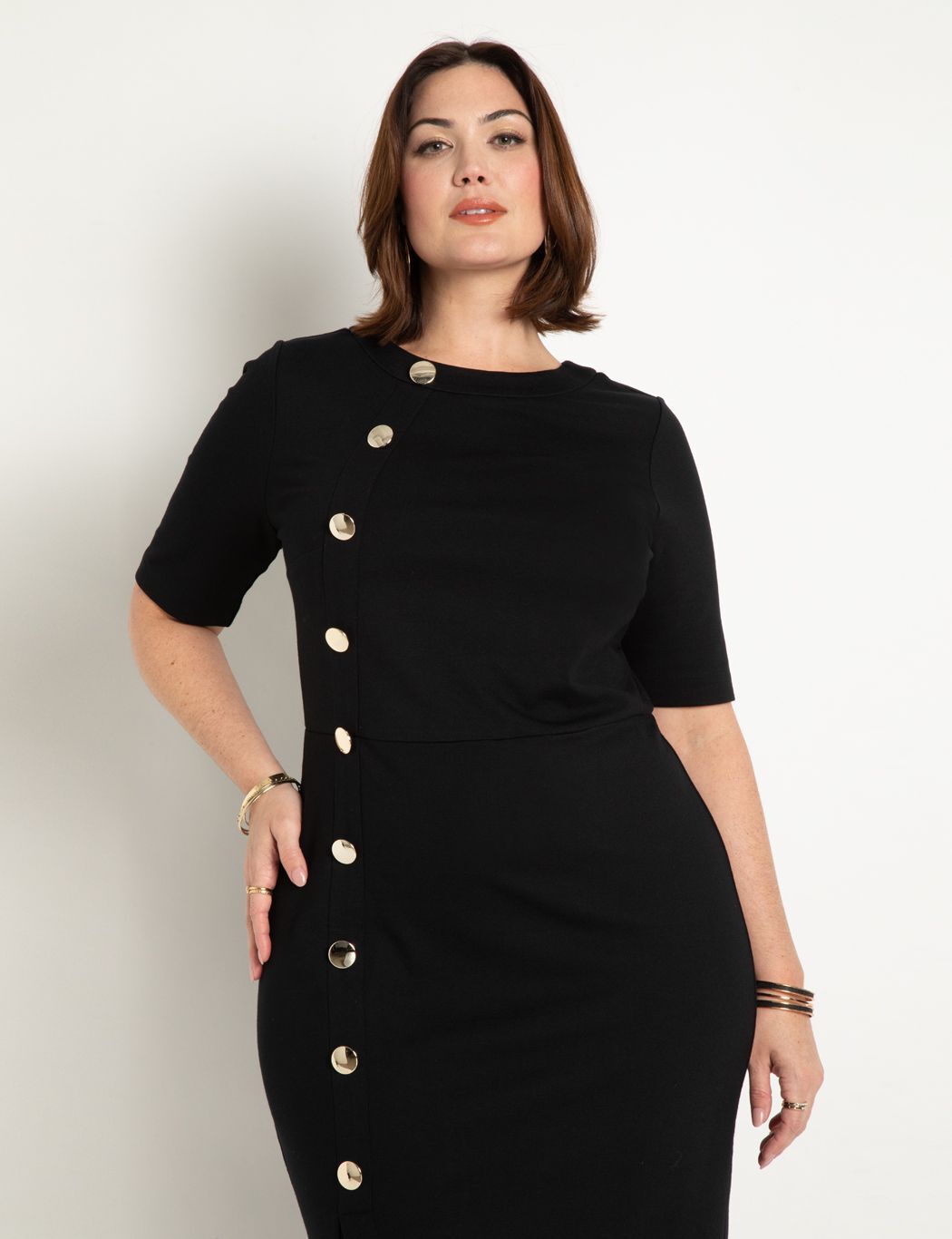 Dress with buttons clearance