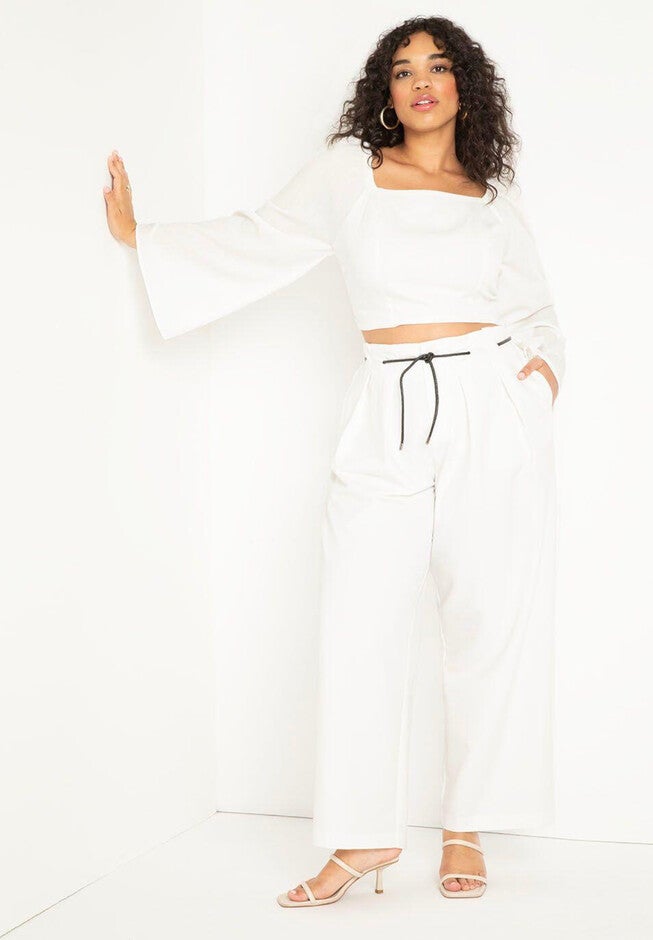 Tie Detail Wide Leg Pants, , on-hover image number null